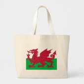 Bag met vlag van Wales Grote Tote Bag (Voorkant)