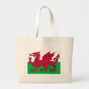 Bag met vlag van Wales Grote Tote Bag