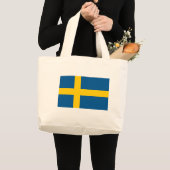 Bag met vlag van Zweden Grote Tote Bag (Voorkant (product))