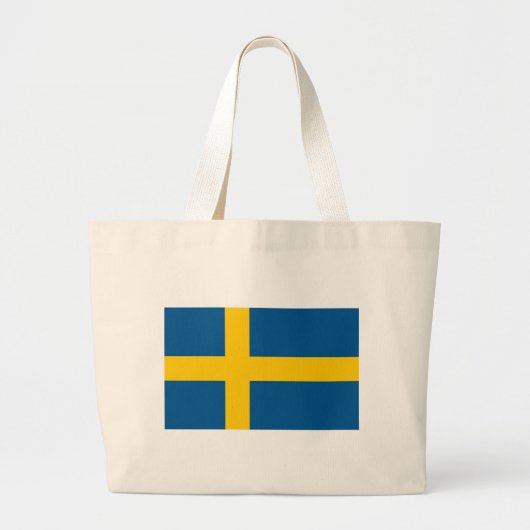 Bag met vlag van Zweden Grote Tote Bag (Voorkant)