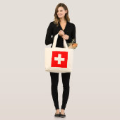 Bag met vlag van Zwitserland Grote Tote Bag (Voorkant (model))