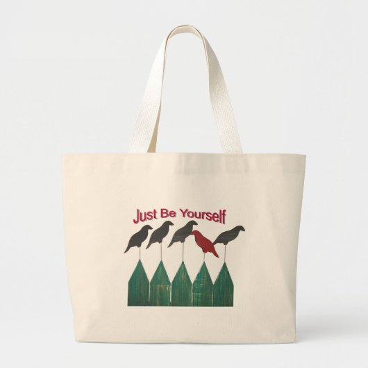 Bag met vogelkunst grote tote bag (Voorkant)