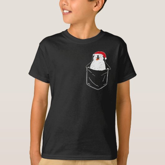 Bag Penguin Santa Cute Animal Kerstmis T-shirt (Voorkant)