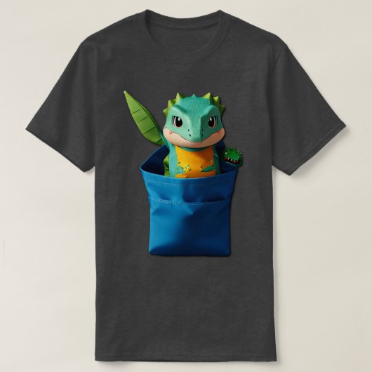 Bag Salamander Gecco Dragon Dino Shirt Shirt Pocke (Design voorkant)