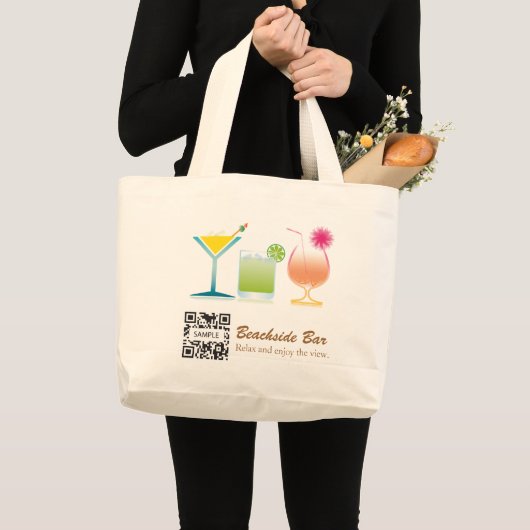 Bag Sjabloon Beachside Bar Grote Tote Bag (Voorkant (product))