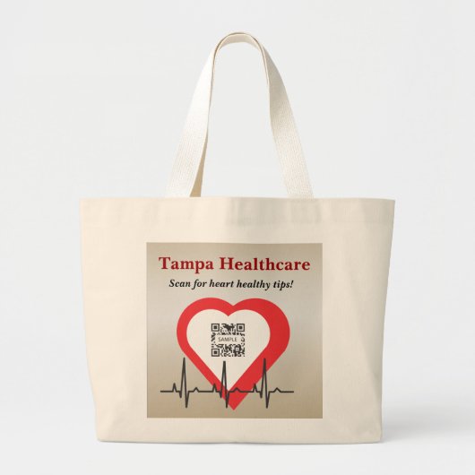 Bag Sjabloon Tampa Healthcare Grote Tote Bag (Voorkant)