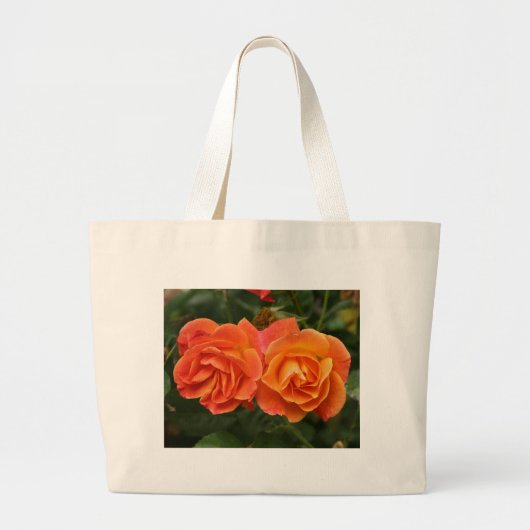 Bag, twee abrikozenRozen, # 4660 Grote Tote Bag (Voorkant)