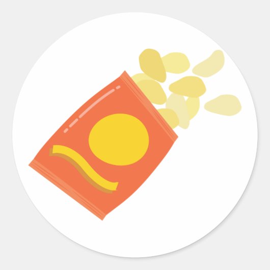 Bag van chips ronde sticker (Voorkant)