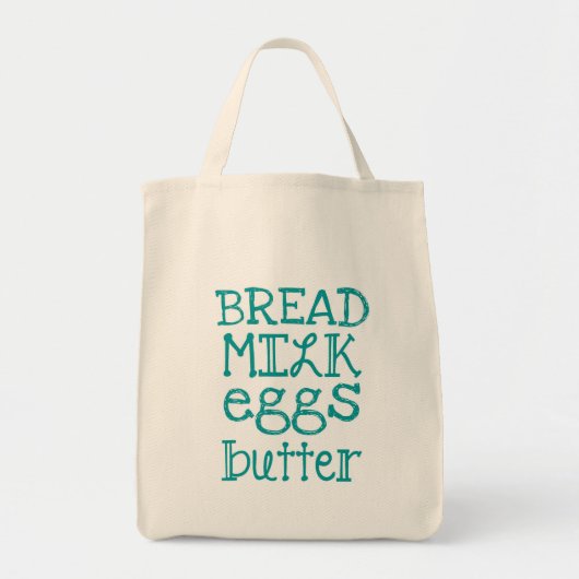 Bag van de lijst van kruidenierswaren tote bag (Voorkant)