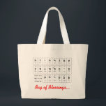 Bag van Verzegelingen... Grote Tote Bag<br><div class="desc">Een lichtzinnige toon,  tegen de achtergrond van het begin van het Wisdom voor degenen die kennis zoeken!</div>