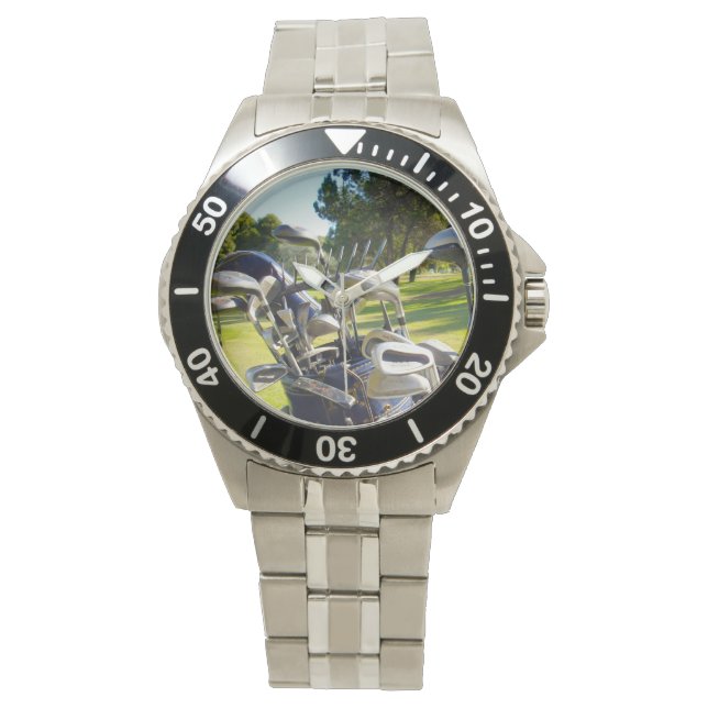 Bag vol Golfclubs, Mannen polshorloge Horloge (Voorkant)