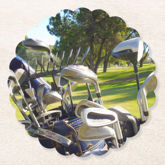 Bag vol Golfclusters, Onderzetters van papierparti (Voorkant)