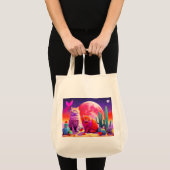 Bag with Cat Illustration Tote Bag (Voorkant (product))