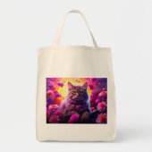 Bag with Cat Illustration Tote Bag (Voorkant)