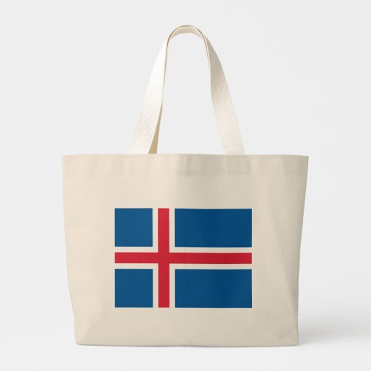 Bag with Flag of Iceland Grote Tote Bag (Achterkant)