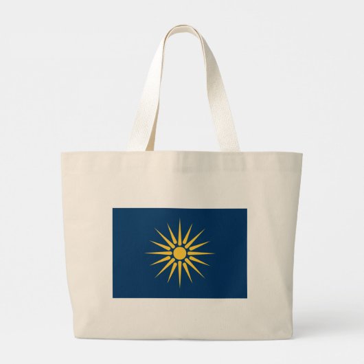 Bag with Flag of Macedonia, Greece Grote Tote Bag (Achterkant)