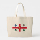 Bag with Flag of Montreal, Canada Grote Tote Bag (Achterkant)