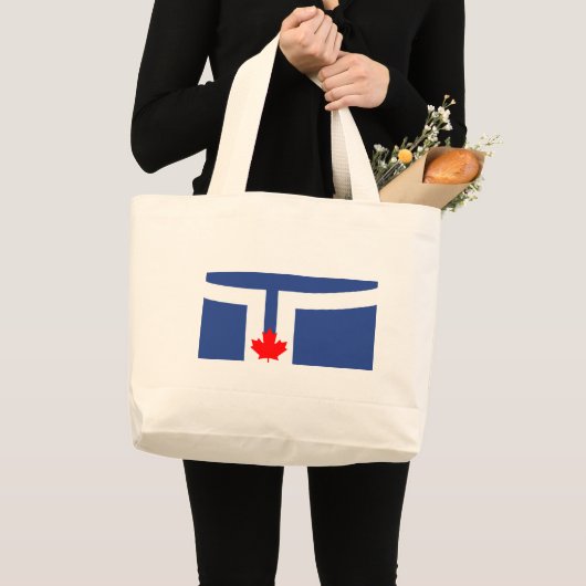 Bag with Flag of Toronto, Canada Grote Tote Bag (Voorkant (product))
