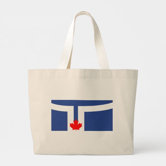 Bag with Flag of Toronto, Canada Grote Tote Bag (Achterkant)