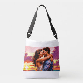 bag with romantic print of two lovers crossbody tas