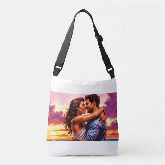bag with romantic print of two lovers crossbody tas (Voorkant)