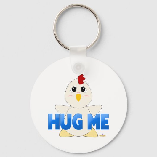Bagable White Chicken Blue Hug me Sleutelhanger (Voorkant)