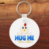 Bagable White Chicken Blue Hug me Sleutelhanger (Voorkant)