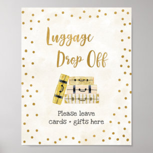 Bagage afgifte Bruidsfeest Bord Poster