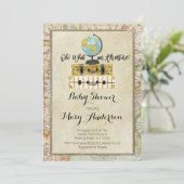 Bagage Baby shower Uitnodiging voor Jongen (Staand voorkant)