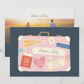 Bagage Bestemming Save the Date (Voorkant / Achterkant)