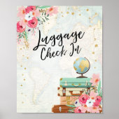 Bagage check in Sign Travel Shower Miss to Mrs. Poster (Voorkant)