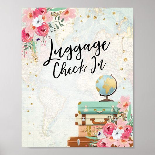 Bagage check in Sign Travel Shower Miss to Mrs. Poster (Voorkant)