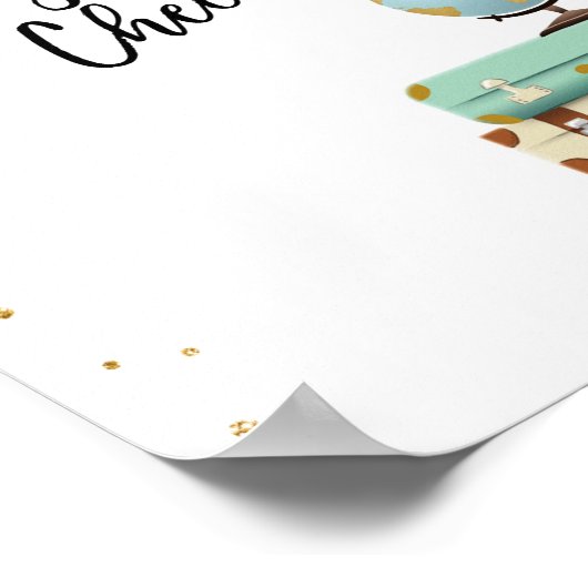 Bagage Check Sign Trevel douche Miss to Mrs Favor Poster (Hoek)