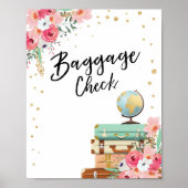 Bagage Check Sign Trevel douche Miss to Mrs Favor Poster (Voorkant)