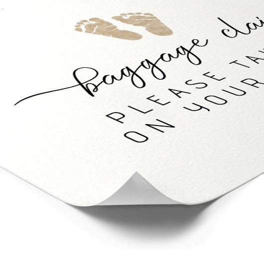 Bagage claim Baby shower gunstteken Poster (Hoek)