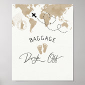 Bagage Drop Off Baby Shower Bord Poster (Voorkant)