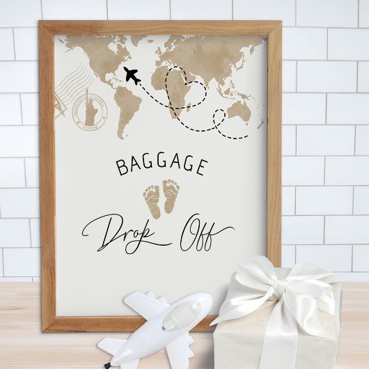 Bagage Drop Off Baby Shower Bord Poster
