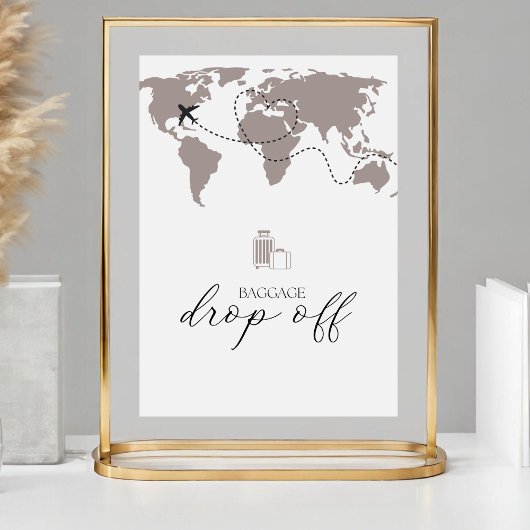 Bagage Drop Off Baby shower Jas Check Tafelbord Reclamebord Met Voetstuk