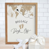 Bagage drop-off Baby shower teken Poster