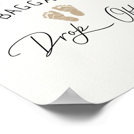 Bagage drop-off Baby shower teken Poster (Hoek)