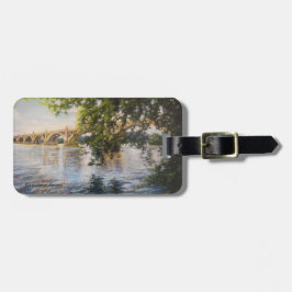 Bagage en label van paars bagagelabel