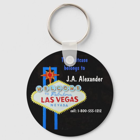 Bagage I.D. Label Las Vegas Sleutelhanger (Voorkant)