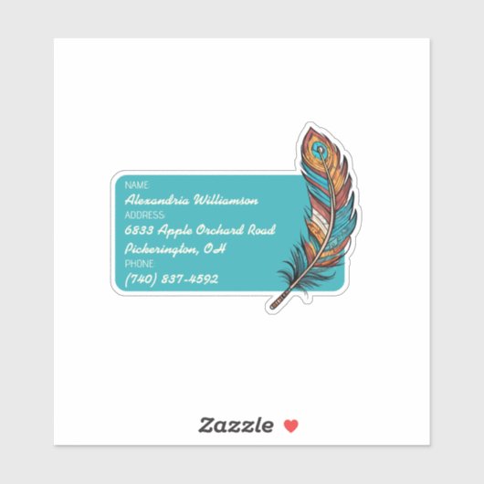 Bagage-ID Boho Feather Sticker (Vel)