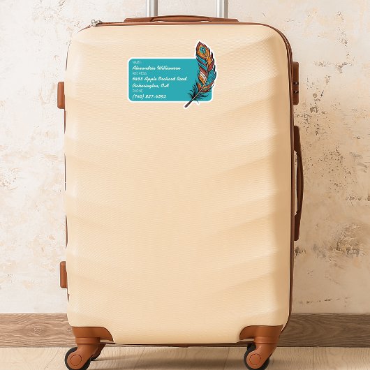 Bagage-ID Boho Feather Sticker
