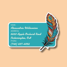 Bagage-ID Boho Feather Sticker