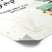 Bagage laat reisavontuur Blauwe zonnebloemen valle Poster (Hoek)