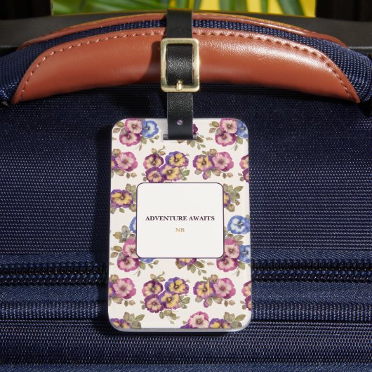 Bagage label  Bloemen | Avontuur wacht (Voorkant Insitu 2)