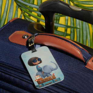 Bagage Label-Britse Vrouw op Olifantrijd Bagagelabel