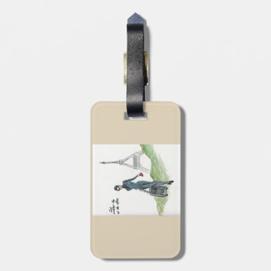 Bagage label. Diegelaar Bagagelabel (Achterkant verticaal)