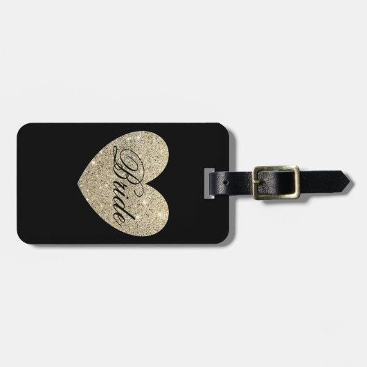 Bagage label | Glitter Heart Bride (Voorkant horizontaal)